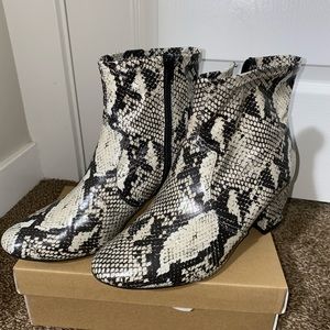 Snake print booties